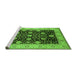 Sideview of Machine Washable Oriental Green Industrial Area Rugs, wshurb657grn