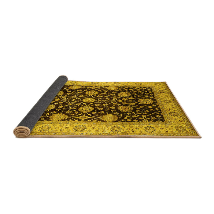 Sideview of Oriental Yellow Industrial Rug, urb657yw