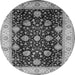 Round Oriental Gray Industrial Rug, urb657gry