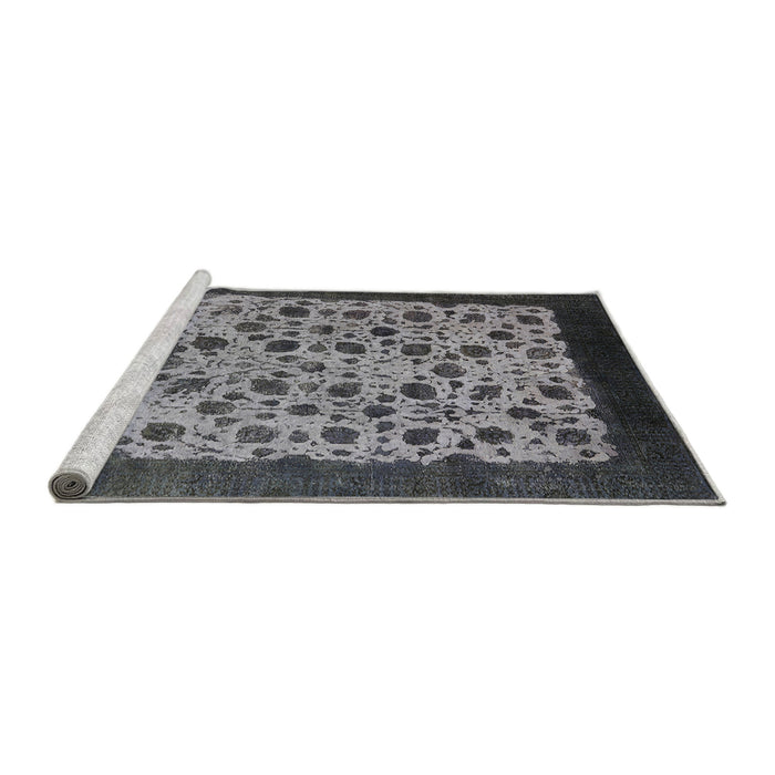 Sideview of Machine Washable Industrial Modern Gunmetal Gray Rug, wshurb658