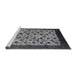 Sideview of Machine Washable Industrial Modern Gunmetal Gray Rug, wshurb658