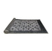 Sideview of Mid-Century Modern Gunmetal Gray Oriental Rug, urb658