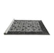 Sideview of Machine Washable Oriental Gray Industrial Rug, wshurb658gry
