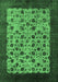 Machine Washable Oriental Emerald Green Industrial Area Rugs, wshurb658emgrn