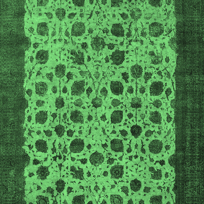 Machine Washable Oriental Emerald Green Industrial Area Rugs, wshurb658emgrn
