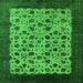 Square Oriental Green Industrial Rug, urb658grn