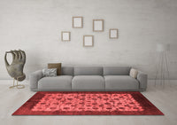 Machine Washable Oriental Red Industrial Rug, wshurb658red