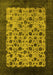 Machine Washable Oriental Yellow Industrial Rug, wshurb658yw