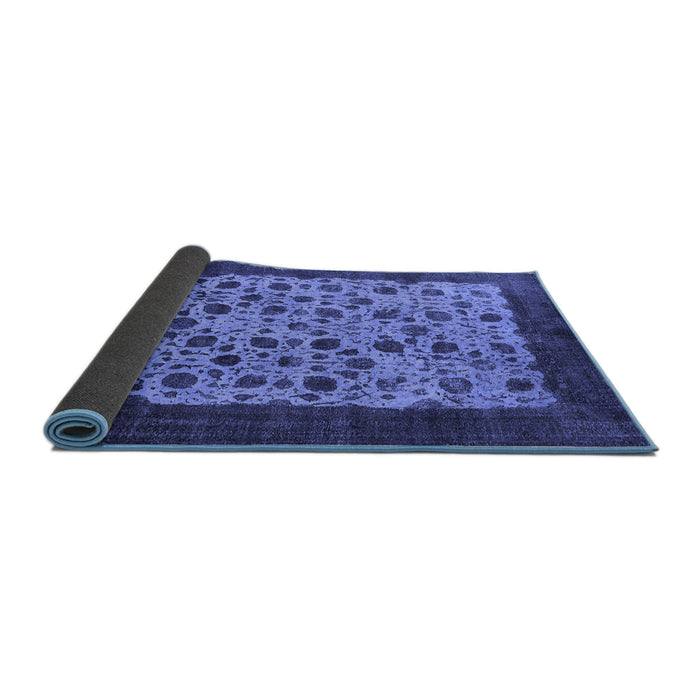 Sideview of Oriental Blue Industrial Rug, urb658blu
