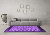 Machine Washable Oriental Purple Industrial Rug, wshurb658pur