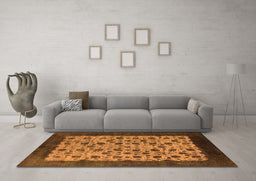 Machine Washable Oriental Orange Industrial Area Rugs in a Living Room, wshurb658org