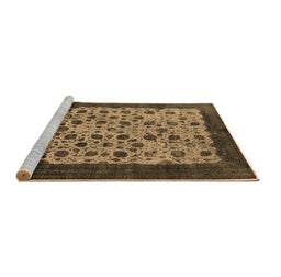 Sideview of Machine Washable Oriental Brown Industrial Rug, wshurb658brn
