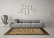 Machine Washable Oriental Brown Industrial Rug in a Living Room,, wshurb658brn