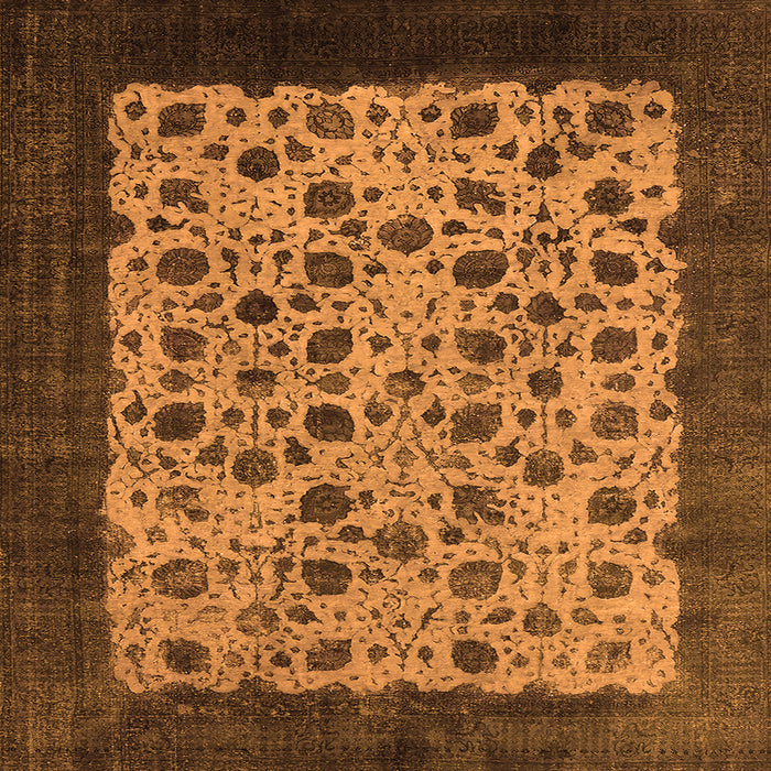 Square Oriental Orange Industrial Rug, urb658org