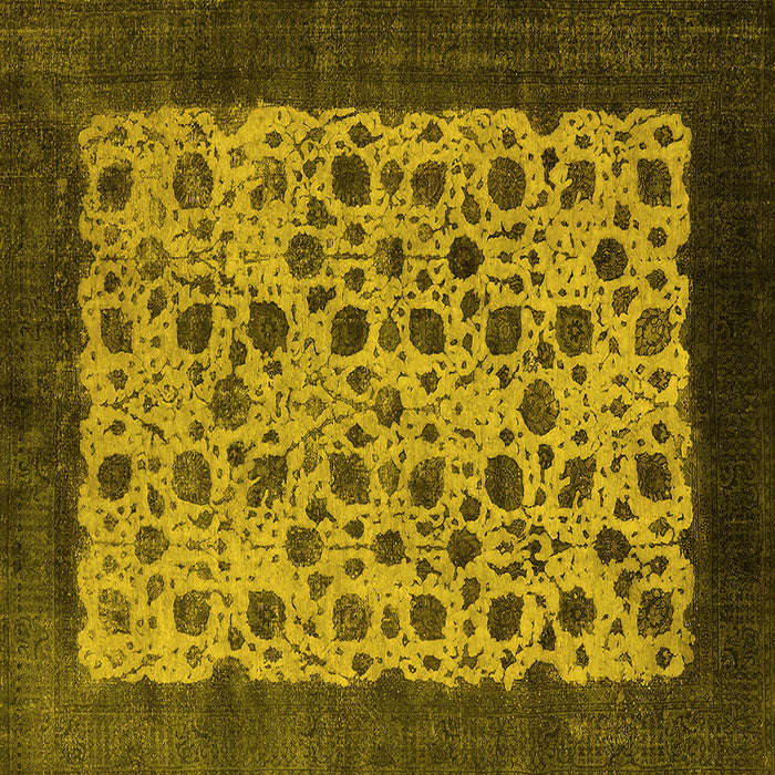 Square Oriental Yellow Industrial Rug, urb658yw