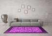 Machine Washable Oriental Pink Industrial Rug in a Living Room, wshurb658pnk