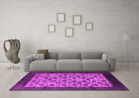 Machine Washable Oriental Pink Industrial Rug, wshurb658pnk