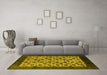 Machine Washable Oriental Yellow Industrial Rug in a Living Room, wshurb658yw