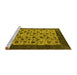 Sideview of Machine Washable Oriental Yellow Industrial Rug, wshurb658yw