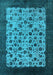 Machine Washable Oriental Light Blue Industrial Rug, wshurb658lblu