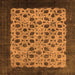 Square Machine Washable Oriental Orange Industrial Area Rugs, wshurb658org