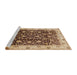 Sideview of Machine Washable Industrial Modern Red Brown Rug, wshurb659
