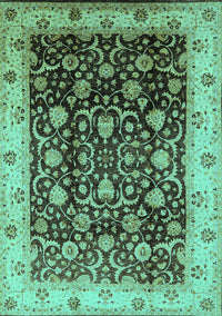 Oriental Turquoise Industrial Rug, urb659turq