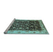 Sideview of Machine Washable Oriental Light Blue Industrial Rug, wshurb659lblu