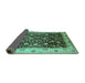 Sideview of Oriental Turquoise Industrial Rug, urb659turq