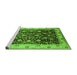 Sideview of Machine Washable Oriental Green Industrial Area Rugs, wshurb659grn