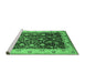 Sideview of Machine Washable Oriental Emerald Green Industrial Area Rugs, wshurb659emgrn