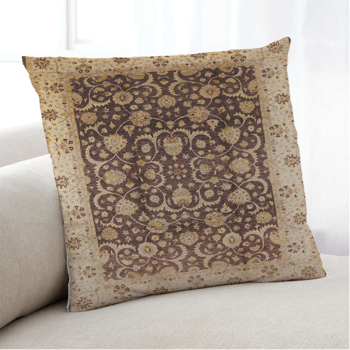 Lifestyle Image of Mid-Century Modern Urban Square Red Brown Throw Pillow, 18 inch by 18 inch, pwurb659