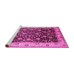 Sideview of Machine Washable Oriental Pink Industrial Rug, wshurb659pnk