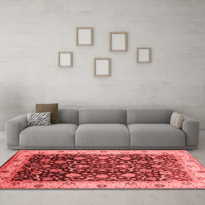 Industrial Red Washable Rugs