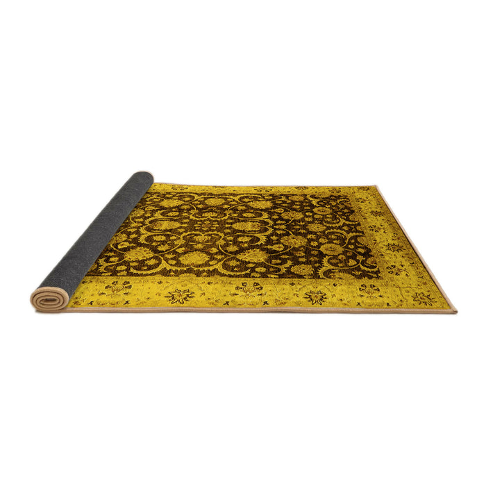 Sideview of Oriental Yellow Industrial Rug, urb659yw
