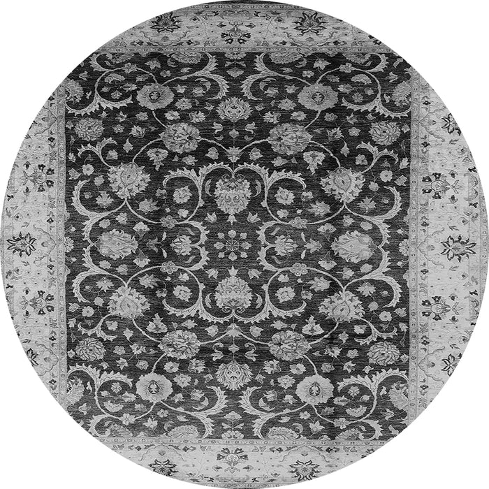 Round Oriental Gray Industrial Rug, urb659gry