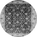 Round Oriental Gray Industrial Rug, urb659gry