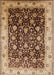 Mid-Century Modern Red Brown Oriental Rug, urb659