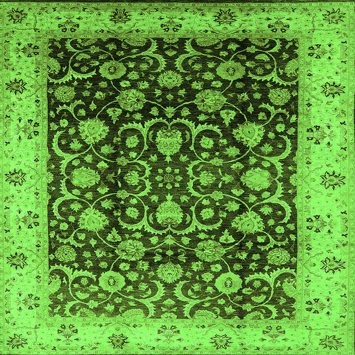 Square Oriental Green Industrial Rug, urb659grn