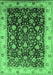 Machine Washable Oriental Emerald Green Industrial Area Rugs, wshurb659emgrn