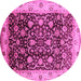 Round Oriental Pink Industrial Rug, urb659pnk