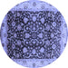 Round Oriental Blue Industrial Rug, urb659blu