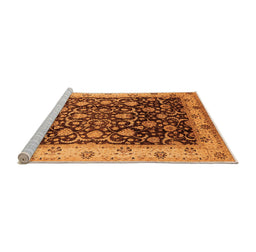 Sideview of Machine Washable Oriental Orange Industrial Area Rugs, wshurb659org