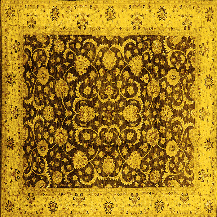 Square Oriental Yellow Industrial Rug, urb659yw
