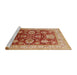 Sideview of Machine Washable Industrial Modern Brown Sand Brown Rug, wshurb660