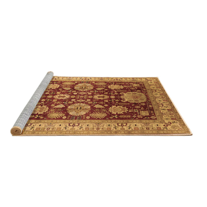 Sideview of Machine Washable Oriental Brown Industrial Rug, wshurb660brn