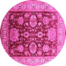 Round Oriental Pink Industrial Rug, urb660pnk