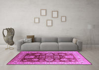 Machine Washable Oriental Purple Industrial Rug, wshurb660pur