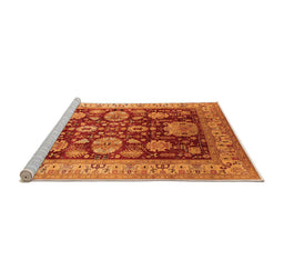 Sideview of Machine Washable Oriental Orange Industrial Area Rugs, wshurb660org