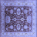 Square Machine Washable Oriental Blue Industrial Rug, wshurb660blu